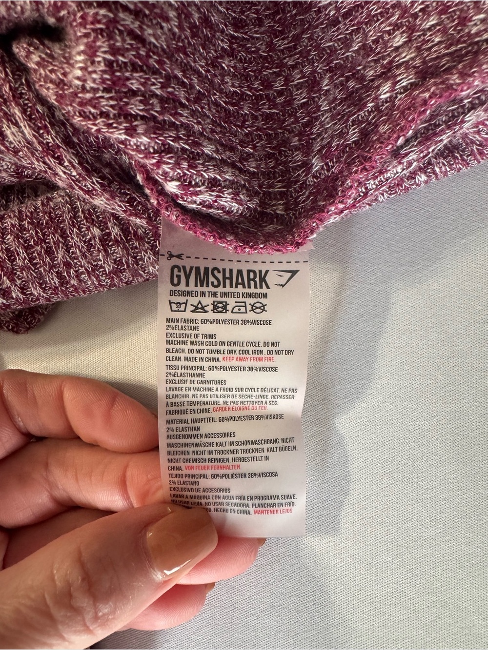 Gymshark Ribbed Lounge Leggings & Crop Hoodie Set in Mauve - Picture 4 of 4